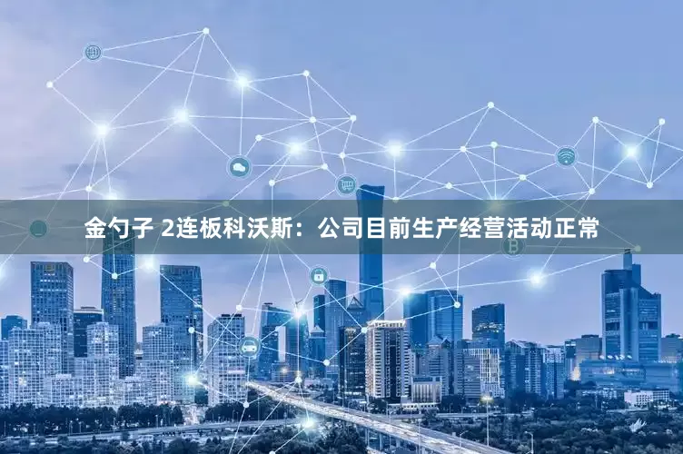 金勺子 2连板科沃斯：公司目前生产经营活动正常